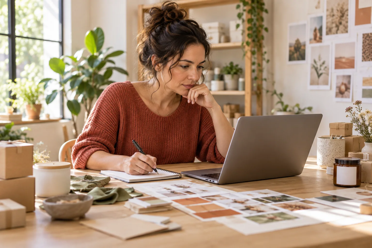 Illustrative scene of an entrepreneur planning a digital campaign