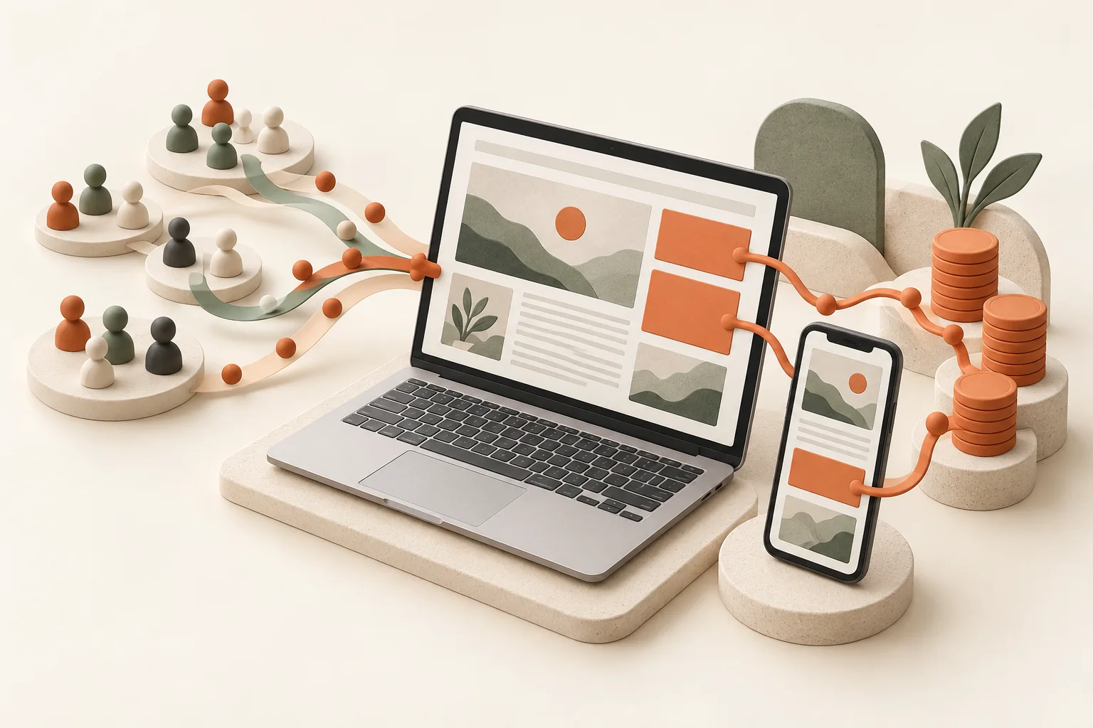 Website and mobile ad placements connecting publisher audiences with value
